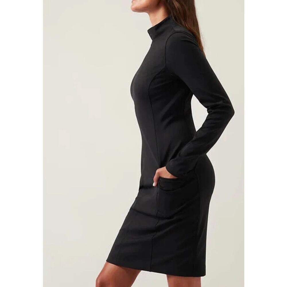 NWT Athleta Delancey Dress Black Size M Stretch